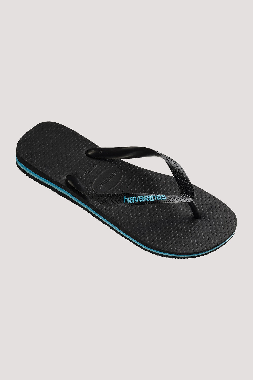 HAVAIANAS LOGO FILETE JANDAL - BLACK/LIGHT BLUE