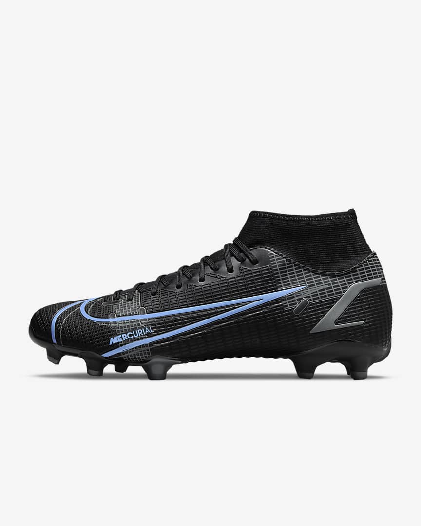 NIKE MERCURIAL SUPERFLY 8 ACADEMY FG/MG - BLACK/BLACK-IRON GREY