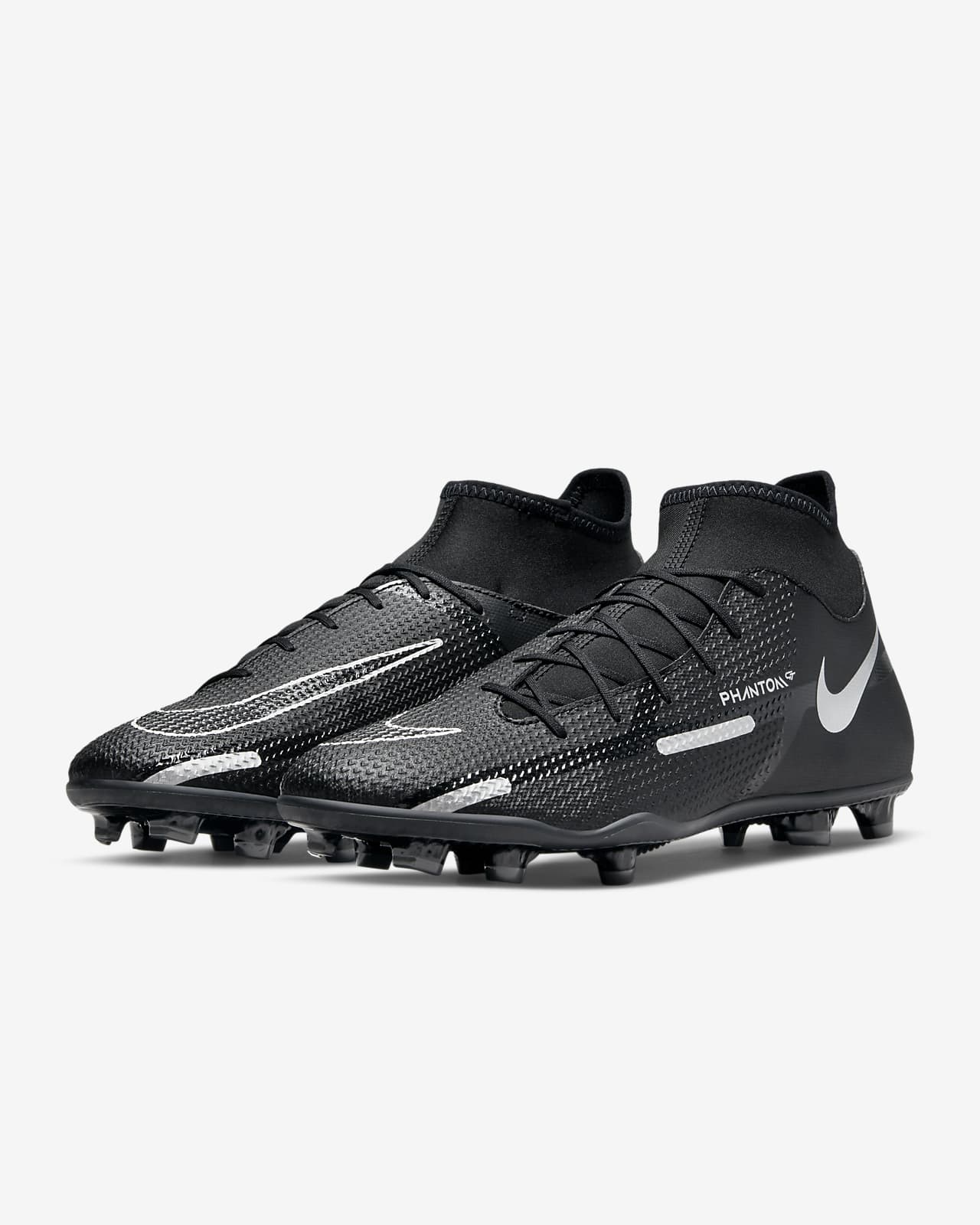 NIKE PHANTOM GT2 CLUB DF FG/MG - BLACK/METALLIC SILVER